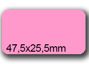 wereinaristea EtichetteAutoadesive, 47,5x25,5(25,5x47,5mm) Carta ROSA, adesivo Permanente, angoli arrotondati, per ink-jet, laser e fotocopiatrici, su foglio A4 (210x297mm) bra3005RS