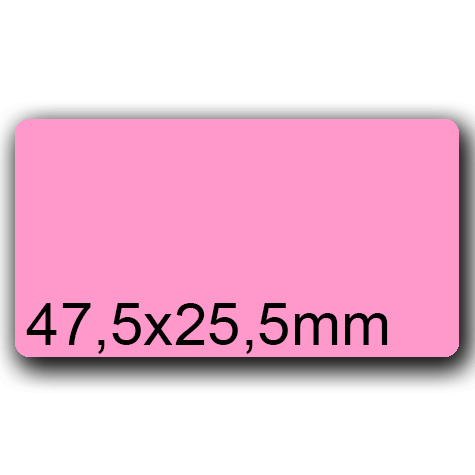 wereinaristea EtichetteAutoadesive, 47,5x25,5(25,5x47,5mm) Carta ROSA, adesivo Permanente, angoli arrotondati, per ink-jet, laser e fotocopiatrici, su foglio A4 (210x297mm).