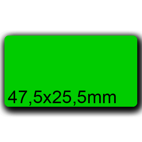 wereinaristea EtichetteAutoadesive, 47,5x25,5(25,5x47,5mm) Carta VERDE, adesivo Permanente, angoli arrotondati, per ink-jet, laser e fotocopiatrici, su foglio A4 (210x297mm).