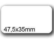 wereinaristea EtichetteAutoadesive, COPRENTE, 47,5x35(35x47,5mm) Carta BIANCO, adesivo Permanente, angoli arrotondati, per ink-jet, laser e fotocopiatrici, su foglio A4 (210x297mm).