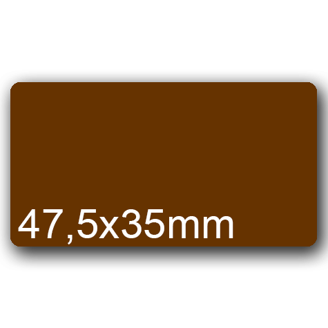 wereinaristea EtichetteAutoadesive, 47,5x35(35x47,5mm) Carta MARRONE, adesivo Permanente, angoli arrotondati, per ink-jet, laser e fotocopiatrici, su foglio A4 (210x297mm).