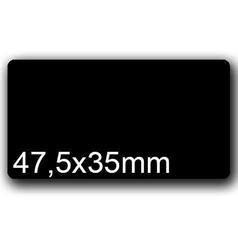 wereinaristea EtichetteAutoadesive, 47,5x35(35x47,5mm) Carta NERO, adesivo Permanente, angoli arrotondati, per ink-jet, laser e fotocopiatrici, su foglio A4 (210x297mm).