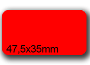 wereinaristea EtichetteAutoadesive, 47,5x35(35x47,5mm) Carta ROSSO, adesivo Permanente, angoli arrotondati, per ink-jet, laser e fotocopiatrici, su foglio A4 (210x297mm) bra3006RO