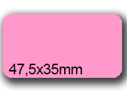 wereinaristea EtichetteAutoadesive, 47,5x35(35x47,5mm) Carta ROSA, adesivo Permanente, angoli arrotondati, per ink-jet, laser e fotocopiatrici, su foglio A4 (210x297mm) bra3006RS