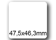 wereinaristea EtichetteAutoadesive, COPRENTE, 47,5x46,3(46,3x47,5mm) Carta BIANCO, adesivo Permanente, angoli arrotondati, per ink-jet, laser e fotocopiatrici, su foglio A4 (210x297mm).