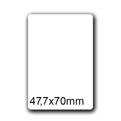 wereinaristea EtichetteAutoadesive, 47,7x70(70x47,7mm) Carta BIANCO, adesivo Permanente, angoli arrotondati, per ink-jet, laser e fotocopiatrici, su foglio A4 (210x297mm).