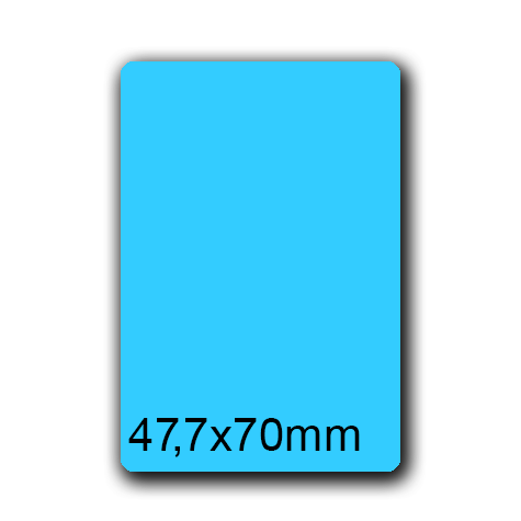 wereinaristea EtichetteAutoadesive, 47,7x70(70x47,7mm) Carta AZZURRO, adesivo Permanente, angoli arrotondati, per ink-jet, laser e fotocopiatrici, su foglio A4 (210x297mm).