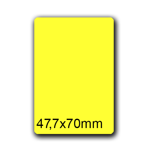 wereinaristea EtichetteAutoadesive, 47,7x70(70x47,7mm) Carta GIALLO, adesivo Permanente, angoli arrotondati, per ink-jet, laser e fotocopiatrici, su foglio A4 (210x297mm).