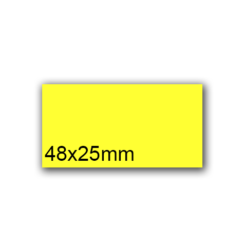 wereinaristea EtichetteAutoadesive, 48x25(25x48mm) Carta GIALLO, adesivo Permanente, angoli a spigolo, per ink-jet, laser e fotocopiatrici, su foglio A4 (210x297mm).