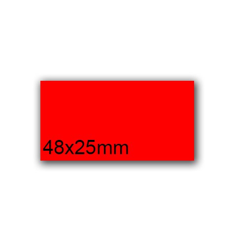 wereinaristea EtichetteAutoadesive, 48x25(25x48mm) Carta ROSSO, adesivo Permanente, angoli a spigolo, per ink-jet, laser e fotocopiatrici, su foglio A4 (210x297mm).