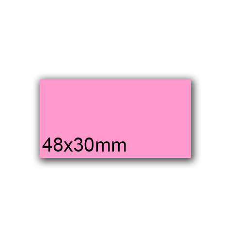 wereinaristea EtichetteAutoadesive, 48x30(30x48mm) Carta ROSA, adesivo Permanente, angoli a spigolo, per ink-jet, laser e fotocopiatrici, su foglio A4 (210x297mm).