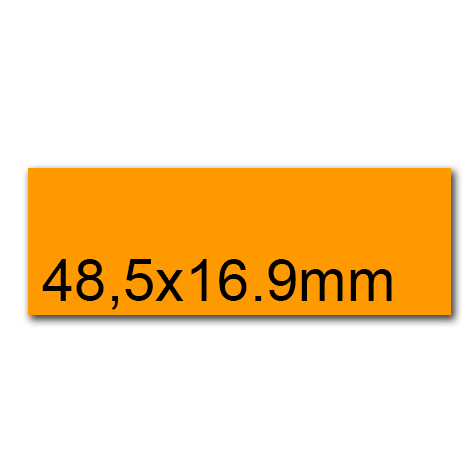 wereinaristea EtichetteAutoadesive, 48,5x16,9(16,9x48,5mm) Carta ARANCIONE, adesivo Permanente, angoli a spigolo, per ink-jet, laser e fotocopiatrici, su foglio A4 (210x297mm).