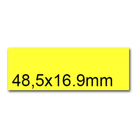 wereinaristea EtichetteAutoadesive, 48,5x16,9(16,9x48,5mm) Carta GIALLO, adesivo Permanente, angoli a spigolo, per ink-jet, laser e fotocopiatrici, su foglio A4 (210x297mm).