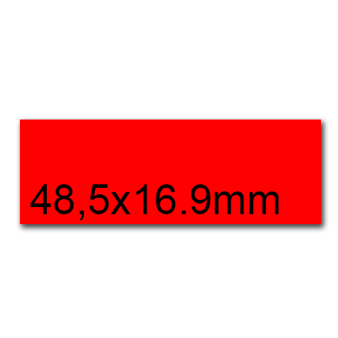 wereinaristea EtichetteAutoadesive, 48,5x16,9(16,9x48,5mm) Carta ROSSO, adesivo Permanente, angoli a spigolo, per ink-jet, laser e fotocopiatrici, su foglio A4 (210x297mm).