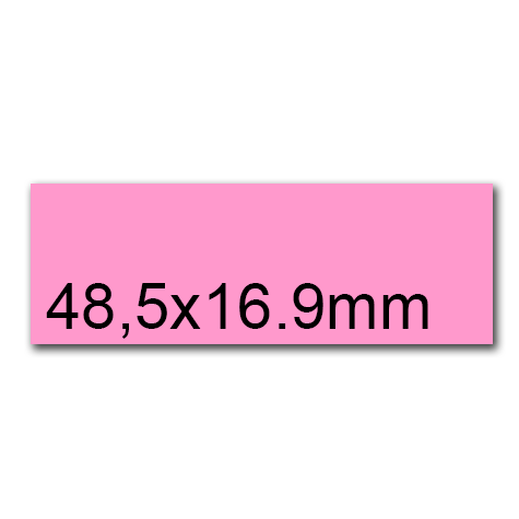 wereinaristea EtichetteAutoadesive, 48,5x16,9(16,9x48,5mm) Carta ROSA, adesivo Permanente, angoli a spigolo, per ink-jet, laser e fotocopiatrici, su foglio A4 (210x297mm).