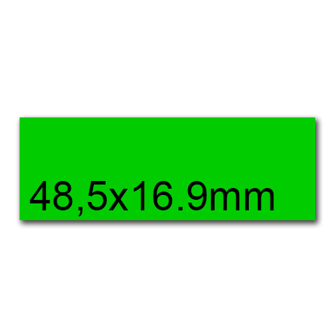 wereinaristea EtichetteAutoadesive, 48,5x16,9(16,9x48,5mm) Carta VERDE, adesivo Permanente, angoli a spigolo, per ink-jet, laser e fotocopiatrici, su foglio A4 (210x297mm).