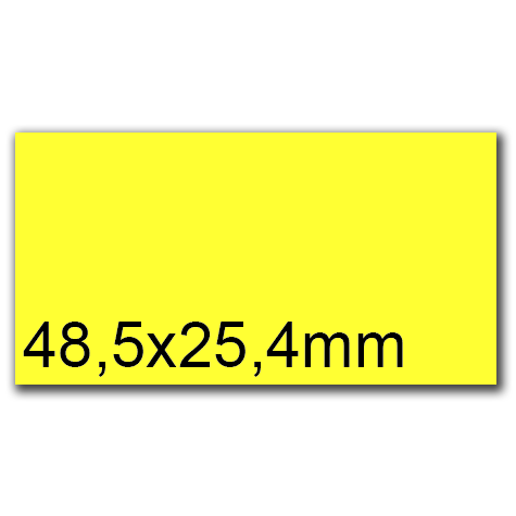 wereinaristea EtichetteAutoadesive, 48,5x25,4(25,4x48,5mm) Carta GIALLO, adesivo Permanente, angoli a spigolo, per ink-jet, laser e fotocopiatrici, su foglio A4 (210x297mm).