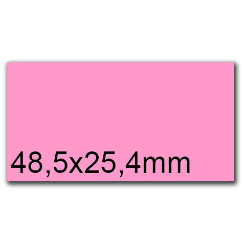 wereinaristea EtichetteAutoadesive, 48,5x25,4(25,4x48,5mm) Carta ROSA, adesivo Permanente, angoli a spigolo, per ink-jet, laser e fotocopiatrici, su foglio A4 (210x297mm).