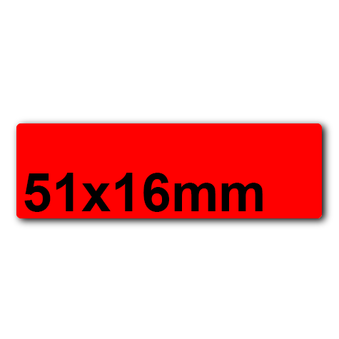 wereinaristea EtichetteAutoadesive, 51x16(16x51mm) Carta ROSSO, adesivo Permanente, angoli arrotondati, per ink-jet, laser e fotocopiatrici, su foglio A4 (210x297mm).