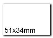 wereinaristea EtichetteAutoadesive, 51x34(34x51mm) Carta BIANCO, adesivo Permanente, angoli a spigolo, per ink-jet, laser e fotocopiatrici, su foglio A4 (210x297mm) bra3020