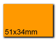 wereinaristea EtichetteAutoadesive, 51x34(34x51mm) Carta ARANCIONE, adesivo Permanente, angoli a spigolo, per ink-jet, laser e fotocopiatrici, su foglio A4 (210x297mm) bra3020ar