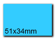 wereinaristea EtichetteAutoadesive, 51x34(34x51mm) Carta AZZURRO, adesivo Permanente, angoli a spigolo, per ink-jet, laser e fotocopiatrici, su foglio A4 (210x297mm) bra3020AZ