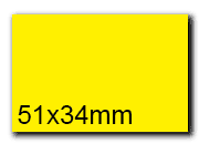 wereinaristea EtichetteAutoadesive, 51x34(34x51mm) Carta GIALLO, adesivo Permanente, angoli a spigolo, per ink-jet, laser e fotocopiatrici, su foglio A4 (210x297mm) bra3020GI