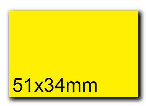 wereinaristea EtichetteAutoadesive, 51x34(34x51mm) Carta GIALLO, adesivo Permanente, angoli a spigolo, per ink-jet, laser e fotocopiatrici, su foglio A4 (210x297mm).