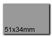 wereinaristea EtichetteAutoadesive, 51x34(34x51mm) Carta GRIGIO, adesivo Permanente, angoli a spigolo, per ink-jet, laser e fotocopiatrici, su foglio A4 (210x297mm) bra3020gr