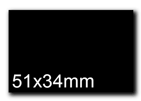wereinaristea EtichetteAutoadesive, 51x34(34x51mm) Carta NERO, adesivo Permanente, angoli a spigolo, per ink-jet, laser e fotocopiatrici, su foglio A4 (210x297mm).