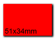 wereinaristea EtichetteAutoadesive, 51x34(34x51mm) Carta ROSSO, adesivo Permanente, angoli a spigolo, per ink-jet, laser e fotocopiatrici, su foglio A4 (210x297mm) bra3020RO