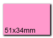 wereinaristea EtichetteAutoadesive, 51x34(34x51mm) Carta ROSA, adesivo Permanente, angoli a spigolo, per ink-jet, laser e fotocopiatrici, su foglio A4 (210x297mm) bra3020rs