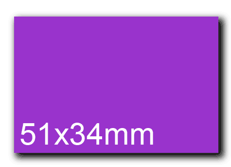 wereinaristea EtichetteAutoadesive, 51x34(34x51mm) Carta VIOLA, adesivo Permanente, angoli a spigolo, per ink-jet, laser e fotocopiatrici, su foglio A4 (210x297mm).