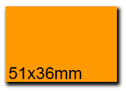 wereinaristea EtichetteAutoadesive, 51x36(36x51mm) Carta ARANCIONE, adesivo Permanente, angoli a spigolo, per ink-jet, laser e fotocopiatrici, su foglio A4 (210x297mm).