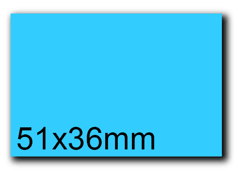 wereinaristea EtichetteAutoadesive, 51x36(36x51mm) Carta AZZURRO, adesivo Permanente, angoli a spigolo, per ink-jet, laser e fotocopiatrici, su foglio A4 (210x297mm).