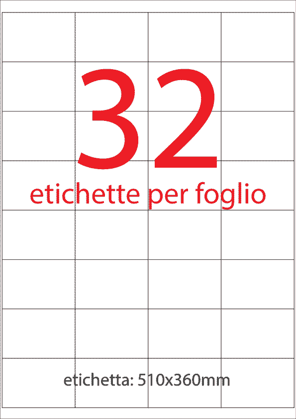 wereinaristea EtichetteAutoadesive, 51x36(36x51mm) Carta BIANCO, adesivo Permanente, angoli a spigolo, per ink-jet, laser e fotocopiatrici, su foglio A4 (210x297mm).