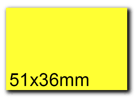 wereinaristea EtichetteAutoadesive, 51x36(36x51mm) Carta GIALLO, adesivo Permanente, angoli a spigolo, per ink-jet, laser e fotocopiatrici, su foglio A4 (210x297mm).