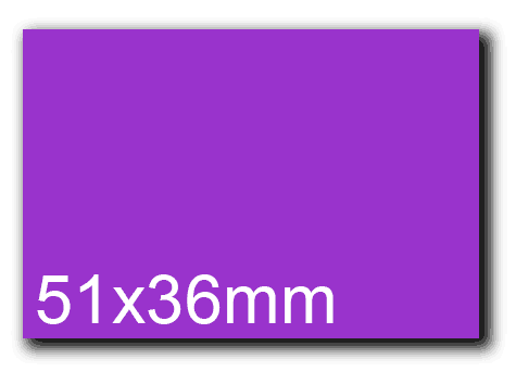 wereinaristea EtichetteAutoadesive, 51x36(36x51mm) Carta VIOLA, adesivo Permanente, angoli a spigolo, per ink-jet, laser e fotocopiatrici, su foglio A4 (210x297mm).