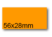 wereinaristea EtichetteAutoadesive, 56x28(28x56mm) Carta ARANCIONE, adesivo Permanente, angoli arrotondati, per ink-jet, laser e fotocopiatrici, su foglio A4 (210x297mm) bra3033AR