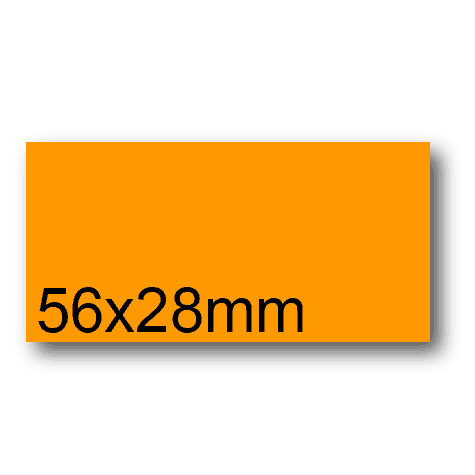wereinaristea EtichetteAutoadesive, 56x28(28x56mm) Carta ARANCIONE, adesivo Permanente, angoli arrotondati, per ink-jet, laser e fotocopiatrici, su foglio A4 (210x297mm).
