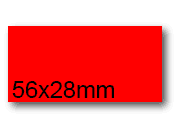 wereinaristea EtichetteAutoadesive, 56x28(28x56mm) Carta ROSSO, adesivo Permanente, angoli arrotondati, per ink-jet, laser e fotocopiatrici, su foglio A4 (210x297mm) bra3033RO
