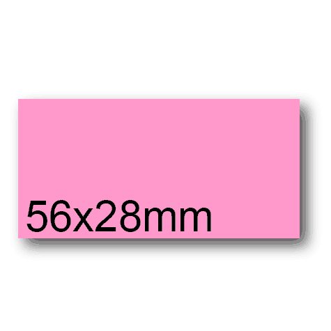 wereinaristea EtichetteAutoadesive, 56x28(28x56mm) Carta ROSA, adesivo Permanente, angoli arrotondati, per ink-jet, laser e fotocopiatrici, su foglio A4 (210x297mm).