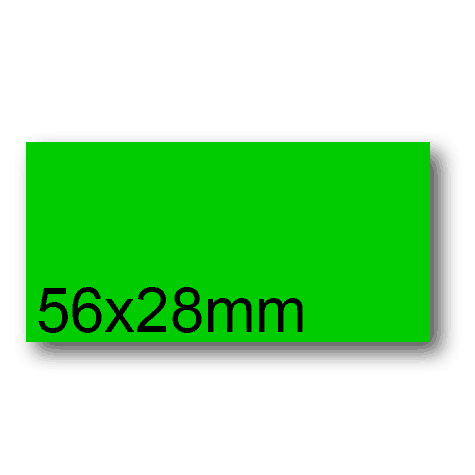 wereinaristea EtichetteAutoadesive, 56x28(28x56mm) Carta VERDE, adesivo Permanente, angoli arrotondati, per ink-jet, laser e fotocopiatrici, su foglio A4 (210x297mm).