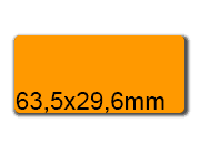 wereinaristea EtichetteAutoadesive, 63,5x29,6(29,6x63,5mm) Carta ARANCIO, adesivo Permanente, angoli arrotondati, per ink-jet, laser e fotocopiatrici, su foglio A4 (210x297mm).