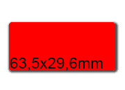 wereinaristea EtichetteAutoadesive, 63,5x29,6(29,6x63,5mm) Carta ROSSO, adesivo Permanente, angoli arrotondati, per ink-jet, laser e fotocopiatrici, su foglio A4 (210x297mm) bra3036RO
