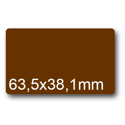 wereinaristea EtichetteAutoadesive, 63,5x38,1(38,1x63,5mm) Carta MARRONE, adesivo Permanente, angoli arrotondati, per ink-jet, laser e fotocopiatrici, su foglio A4 (210x297mm).