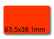 wereinaristea EtichetteAutoadesive, COPRENTE fluorescente, 63,5x38,1(38,1x63,5mm) Carta plaPL101987.