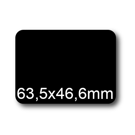 wereinaristea EtichetteAutoadesive, 63,5x46,6(46,6x63,5mm) Carta NERO, adesivo Permanente, angoli arrotondati, per ink-jet, laser e fotocopiatrici, su foglio A4 (210x297mm).