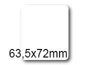 wereinaristea EtichetteAutoadesive, 63,5x72(72x63,5mm) Carta BIANCO, adesivo Permanente, angoli arrotondati, per ink-jet, laser e fotocopiatrici, su foglio A4 (210x297mm).