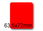 wereinaristea EtichetteAutoadesive, 63,5x72(72x63,5mm) Carta ROSSO, adesivo Permanente, angoli arrotondati, per ink-jet, laser e fotocopiatrici, su foglio A4 (210x297mm) bra3041RO